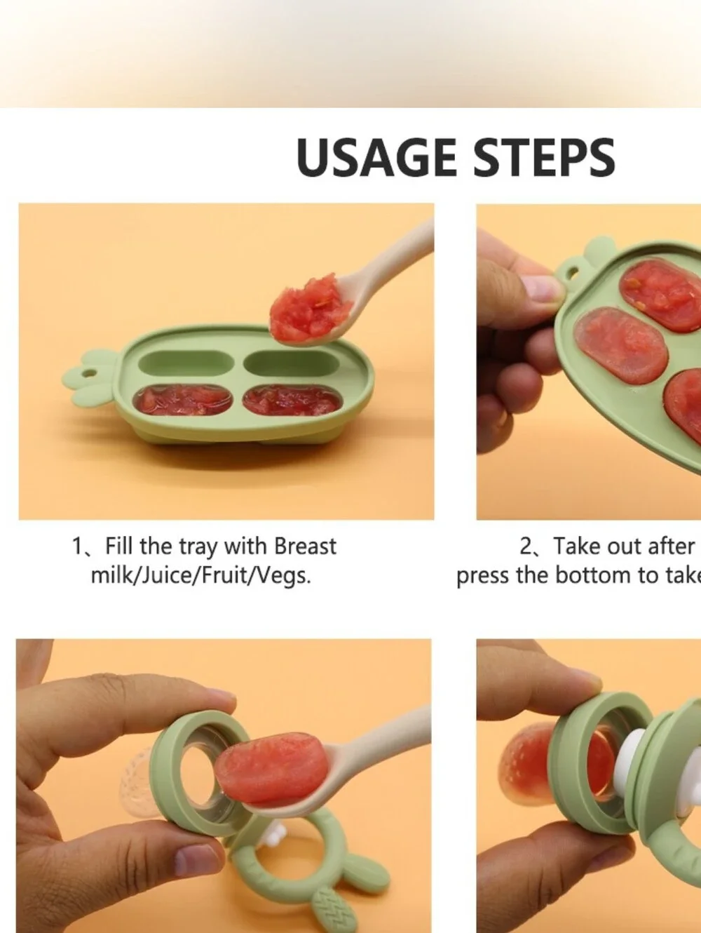 Silicone Baby Food Feeder Pacifier - Sage Green